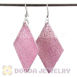 Basketball Wives Pink Crystal Diamond Bamboo Hoop Earrings Cheap