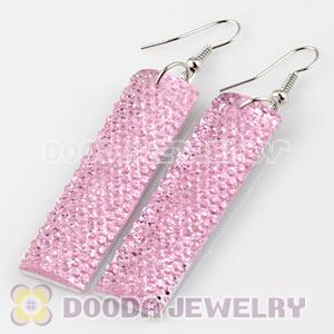 Basketball Wives Pink Crystal Bamboo Hoop Earrings Cheap