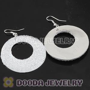 Basketball Wives White Crystal Circle Bamboo Hoop Earrings Cheap