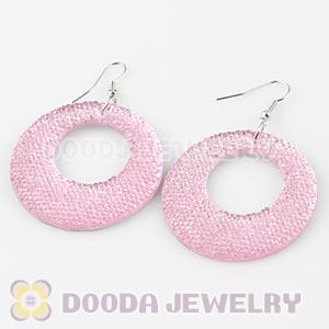 Basketball Wives Pink Crystal Circle Bamboo Hoop Earrings Cheap