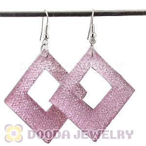 Basketball Wives Pink Crystal Diamond Bamboo Hoop Earrings Cheap