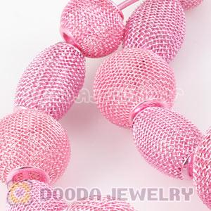 90mm Pink Basketball Wives Mesh Hoop Earrings Wholesale