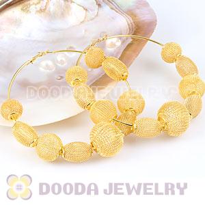 90mm Gold Basketball Wives Mesh Hoop Earrings Wholesale