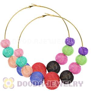 90mm Basketball Wives Mesh Hoop Earrings Wholesale