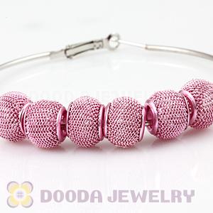 12mm Basketball Wives Pink Mesh Beads For Hoop Earrings Wholesale 