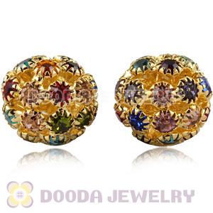 14mm Alloy Black Basketball Wives Crystal Beads Wholesale 