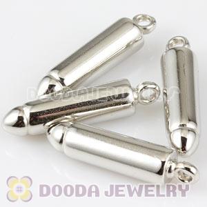 32mm Silver Plated ABS Basketball Wives Bullet Beads Wholesale 