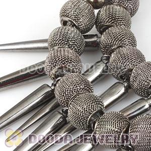 80mm Gun Black Basketball Wives Spike Hoop Earrings Wholesale