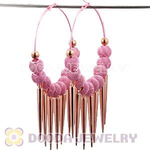 80mm Pink Basketball Wives Spike Hoop Earrings Wholesale