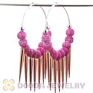 80mm Pink Basketball Wives Spike Hoop Earrings Wholesale