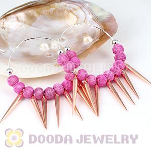 80mm Pink Basketball Wives Spike Hoop Earrings Wholesale