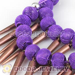 80mm Purple Basketball Wives Spike Hoop Earrings Wholesale