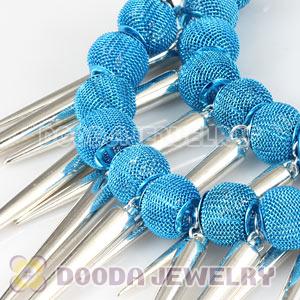 80mm Blue Basketball Wives Spike Hoop Earrings Wholesale