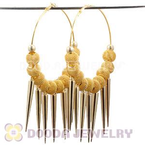 80mm Gold Basketball Wives Spike Hoop Earrings Wholesale