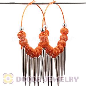 80mm Orange Basketball Wives Spike Hoop Earrings Wholesale