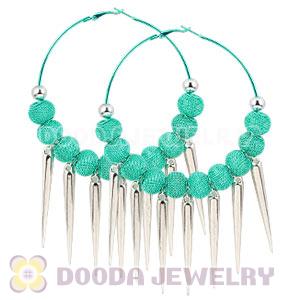 80mm Blue Basketball Wives Spike Hoop Earrings Wholesale