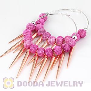 80mm Pink Basketball Wives Spike Hoop Earrings Wholesale