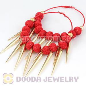 80mm Red Basketball Wives Spike Hoop Earrings Wholesale