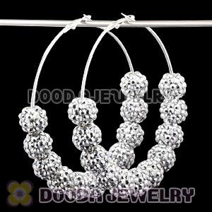 80mm Resin Crystal Basketball Wives Hoop Earrings Wholesale
