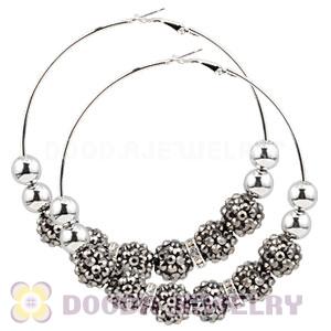 80mm Basketball Wives Resin Crystal Hoop Earrings Wholesale