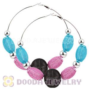 80mm Basketball Wives Mesh Hoop Earrings Wholesale
