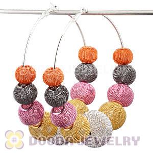 80mm Basketball Wives Mesh Hoop Earrings Wholesale