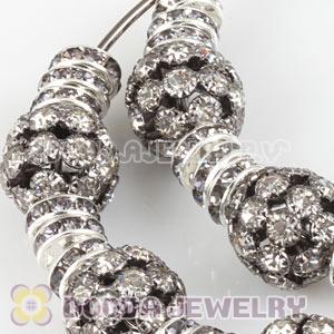80mm Basketball Wives Hoop Earrings With Crystal Ball Beads 