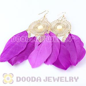 Red Basketball Wives Feather Earrings Wholesale