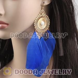 Blue Basketball Wives Feather Earrings Wholesale