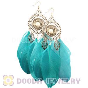 Teal Basketball Wives Feather Earrings Wholesale