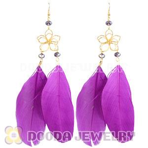 Purple Basketball Wives Feather Earrings Wholesale