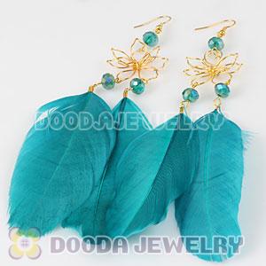 Green Basketball Wives Feather Earrings Wholesale