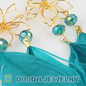 Green Basketball Wives Feather Earrings Wholesale