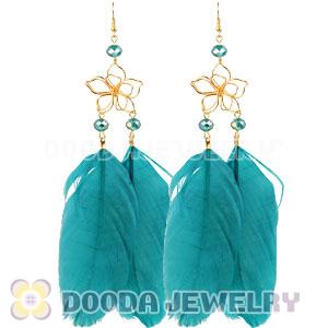 Green Basketball Wives Feather Earrings Wholesale