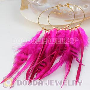 Peach Basketball Wives Feather Hoop Earrings Wholesale