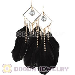 Black Basketball Wives Feather Earrings Wholesale