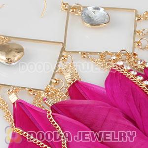 Pink Basketball Wives Feather Earrings Wholesale