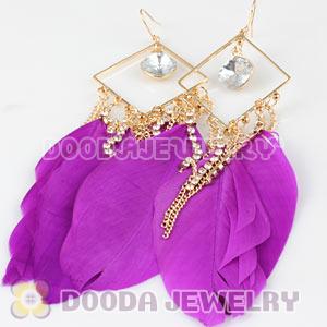 Purple Basketball Wives Feather Earrings Wholesale