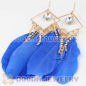 Blue Basketball Wives Feather Earrings Wholesale