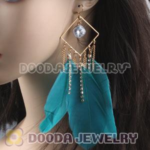 Green Basketball Wives Feather Earrings Wholesale