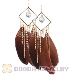 Brown Basketball Wives Feather Earrings Wholesale
