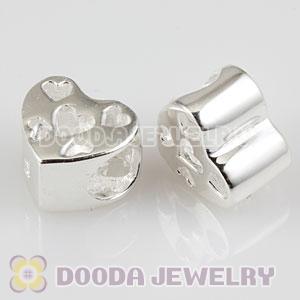 925 Sterling Silver Heart Charm Beads For Valentines Day 