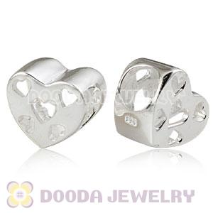925 Sterling Silver Heart Charm Beads For Valentines Day 