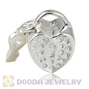 925 Sterling Silver Lock-Key Charm Beads For Valentines Day 