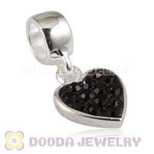 925 Sterling Silver Heart Dangle Charms With Austrian Crystal Wholesale