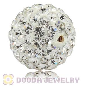 10mm White Czech Crystal Beads Earrings Component Findings