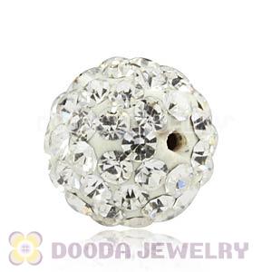 8mm White Czech Crystal Beads Earrings Component Findings 