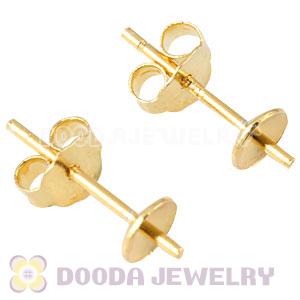 Gold Plated Sterling Silver Stud Earring Component Findings