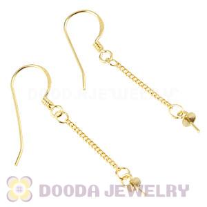 Gold Plated Silver Threads Earring Component Findings