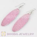 Pink Crystal Basketball Wives Bamboo Hoop Earrings Cheap